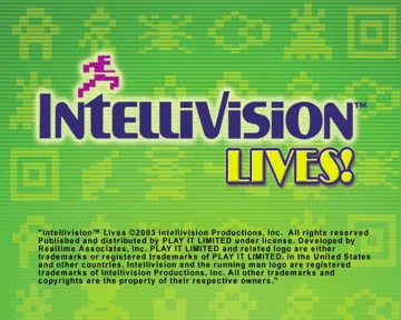 Intellivision Lives! screen shot title
